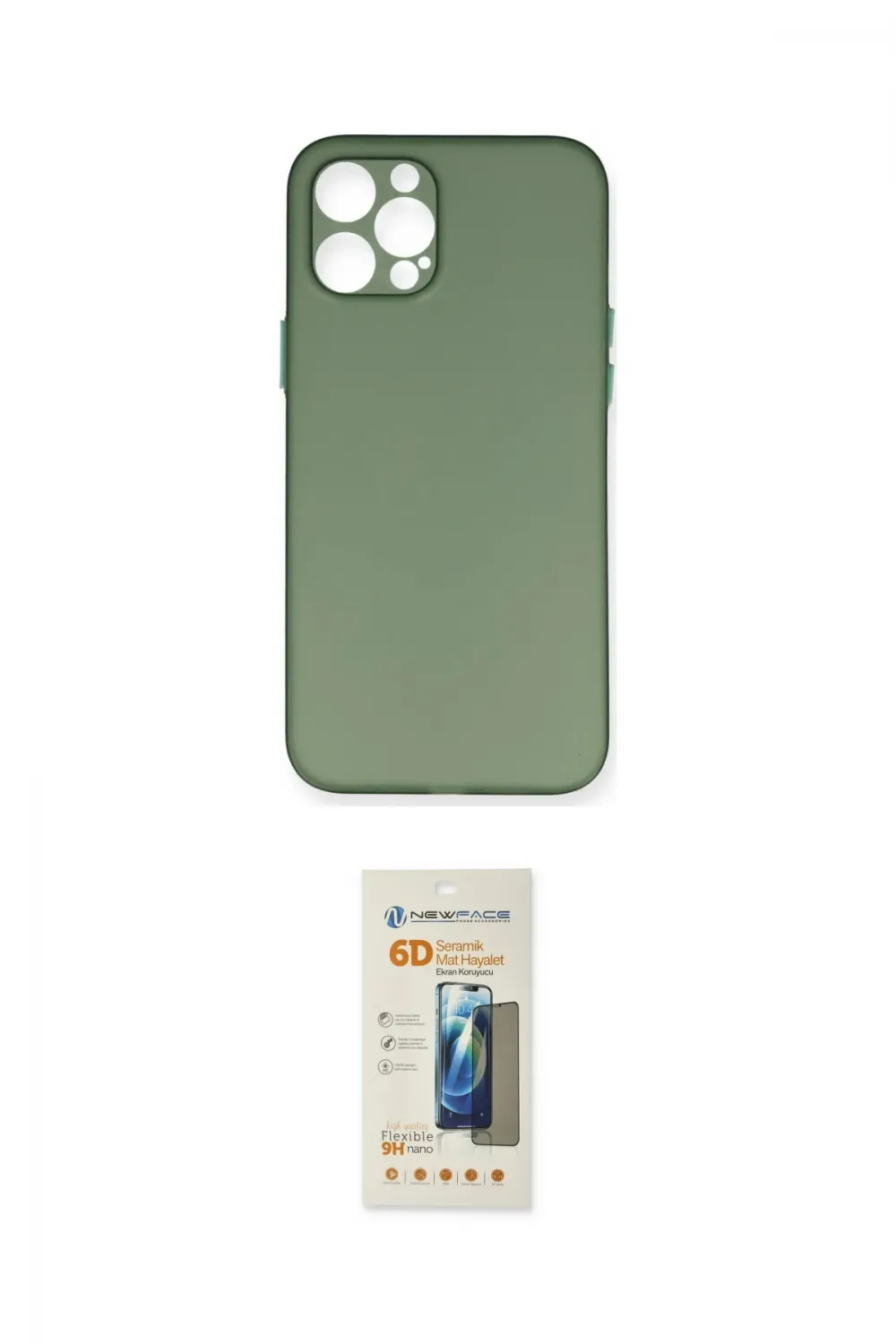 ieg™ iPhone 12 Pro Max Kılıf Yadigar Yansıma Serisi - Siyah 6D Mat Seramik Hayalet Nano Ekran Koruyucu