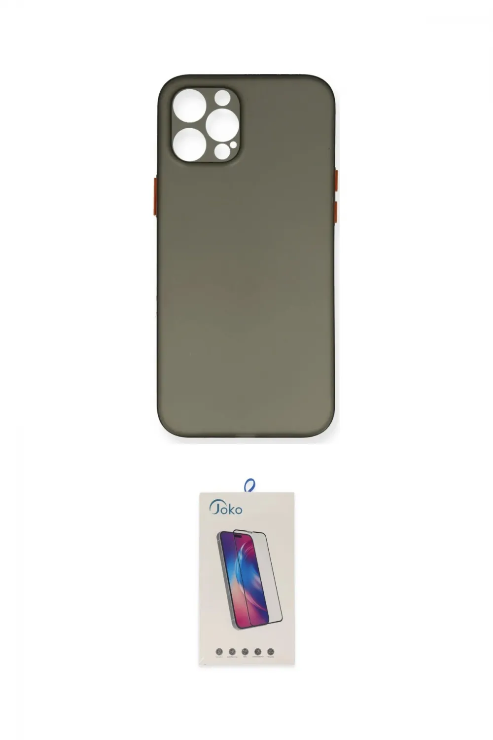 ieg™ iPhone 12 Pro Max Kılıf Yadigar Yansıma Serisi - Siyah Joko 5D Cam