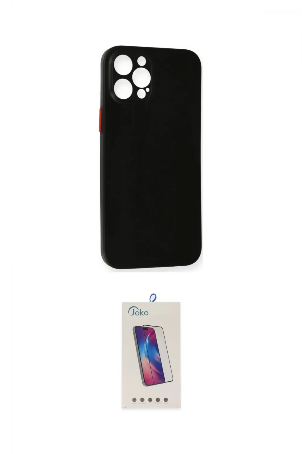 ieg™ iPhone 12 Pro Max Kılıf Yadigar Yansıma Serisi - Siyah Joko 5D Cam