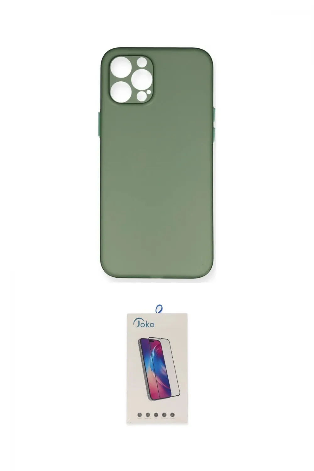ieg™ iPhone 12 Pro Max Kılıf Yadigar Yansıma Serisi - Siyah Joko 5D Cam