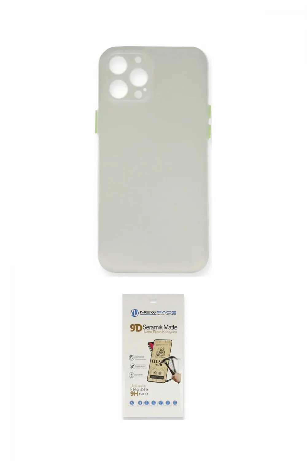 ieg™ iPhone 12 Pro Max Kılıf Yadigar Yansıma Serisi - Siyah Mat Seramik Nano Ekran Koruyucu