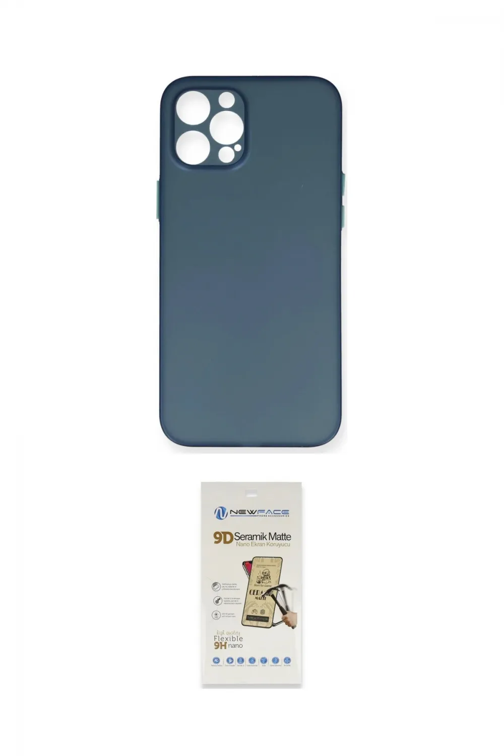 ieg™ iPhone 12 Pro Max Kılıf Yadigar Yansıma Serisi - Siyah Mat Seramik Nano Ekran Koruyucu