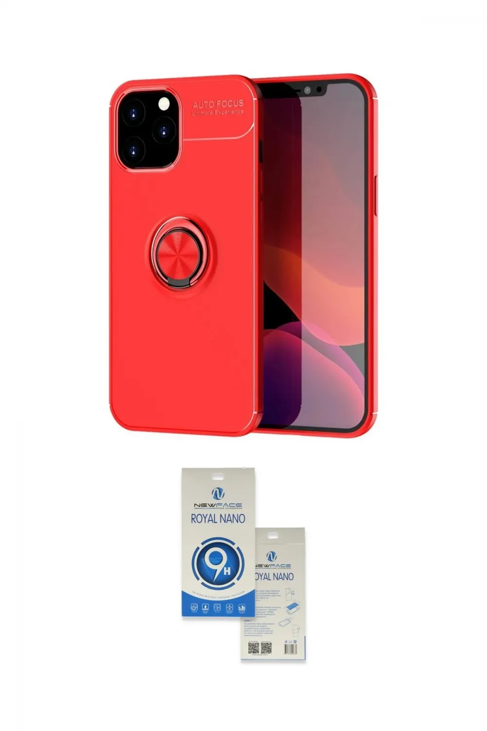 ieg™ iPhone 12 Pro Max Kılıf Yankı Form Prime - Şeffaf Royal Nano Ekran Koruyucu