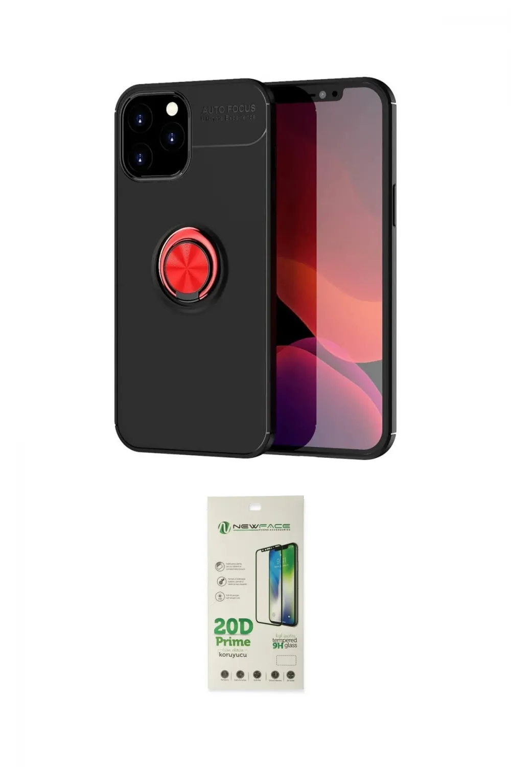 ieg™ iPhone 12 Pro Max Kılıf Yankı Form Prime - Siyah 20D Premium Cam Ekran Koruyucu