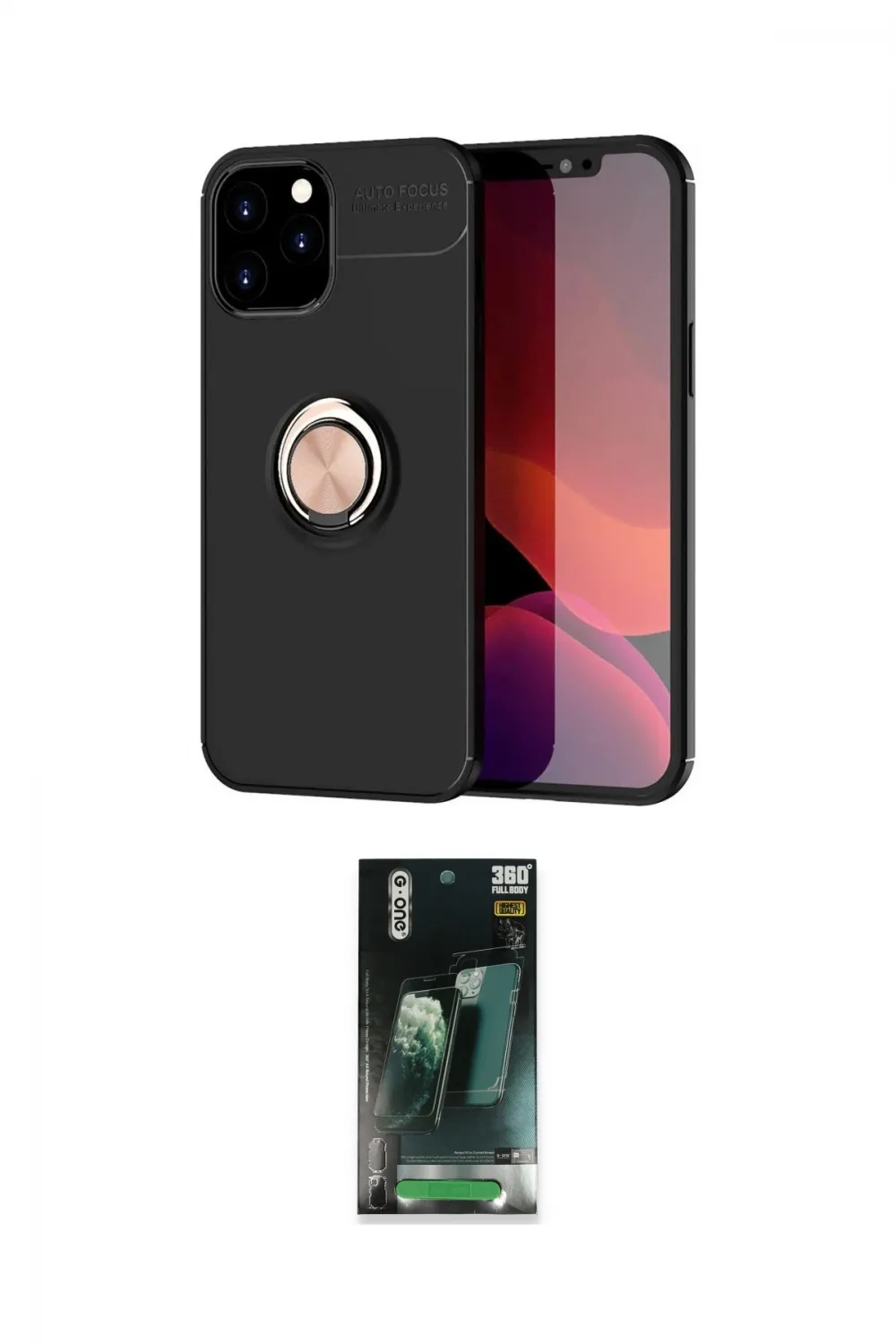 ieg™ iPhone 12 Pro Max Kılıf Yankı Form Prime - Siyah 360 Mat Full Body Arka Koruyucu