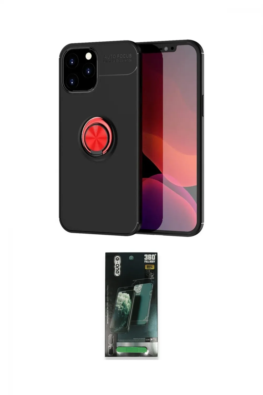 ieg™ iPhone 12 Pro Max Kılıf Yankı Form Prime - Siyah 360 Mat Full Body Arka Koruyucu