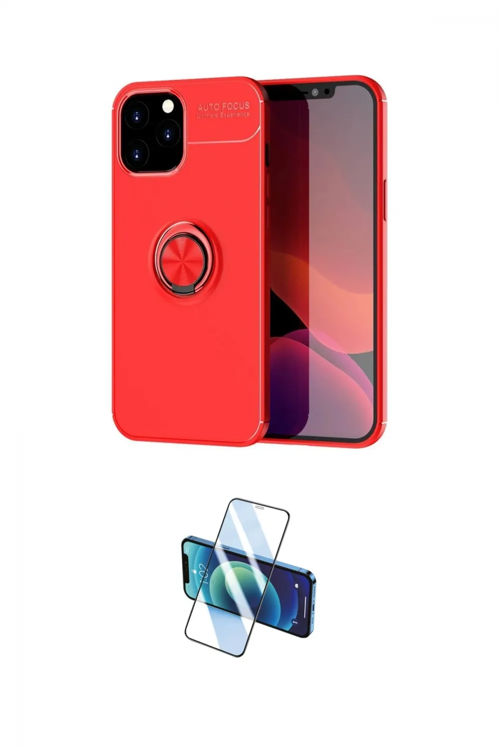 ieg™ iPhone 12 Pro Max Kılıf Yankı Form Prime - Siyah 3D Antistatik Cam Ekran Koruyucu