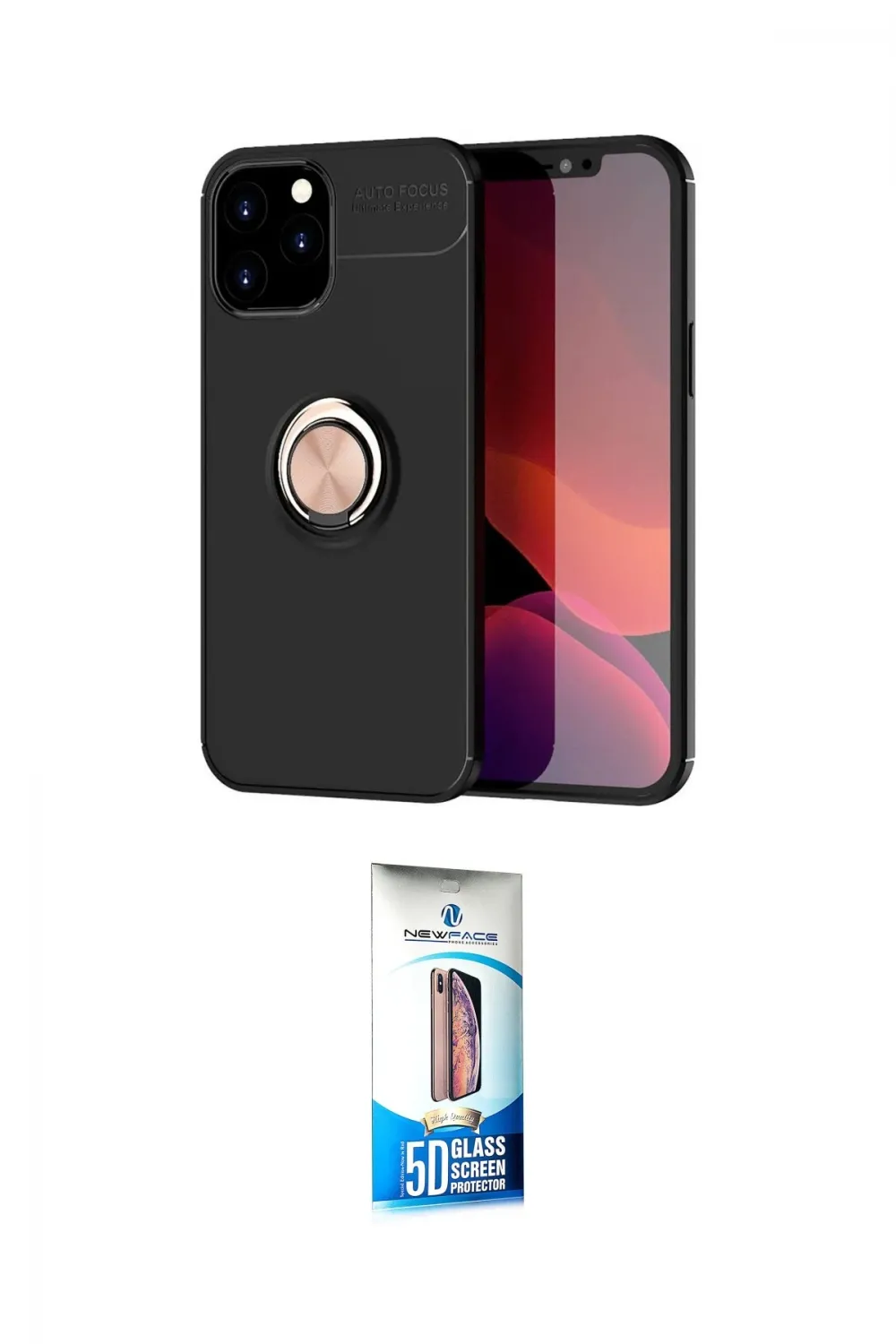 ieg™ iPhone 12 Pro Max Kılıf Yankı Form Prime - Siyah 5D Eko Cam Ekran Koruyucu