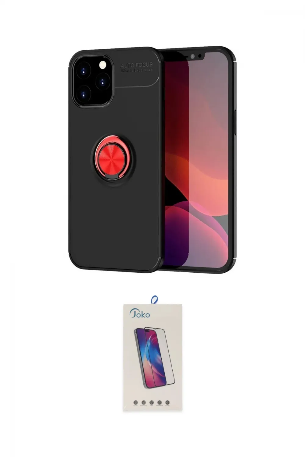 ieg™ iPhone 12 Pro Max Kılıf Yankı Form Prime - Siyah Joko 5D Cam
