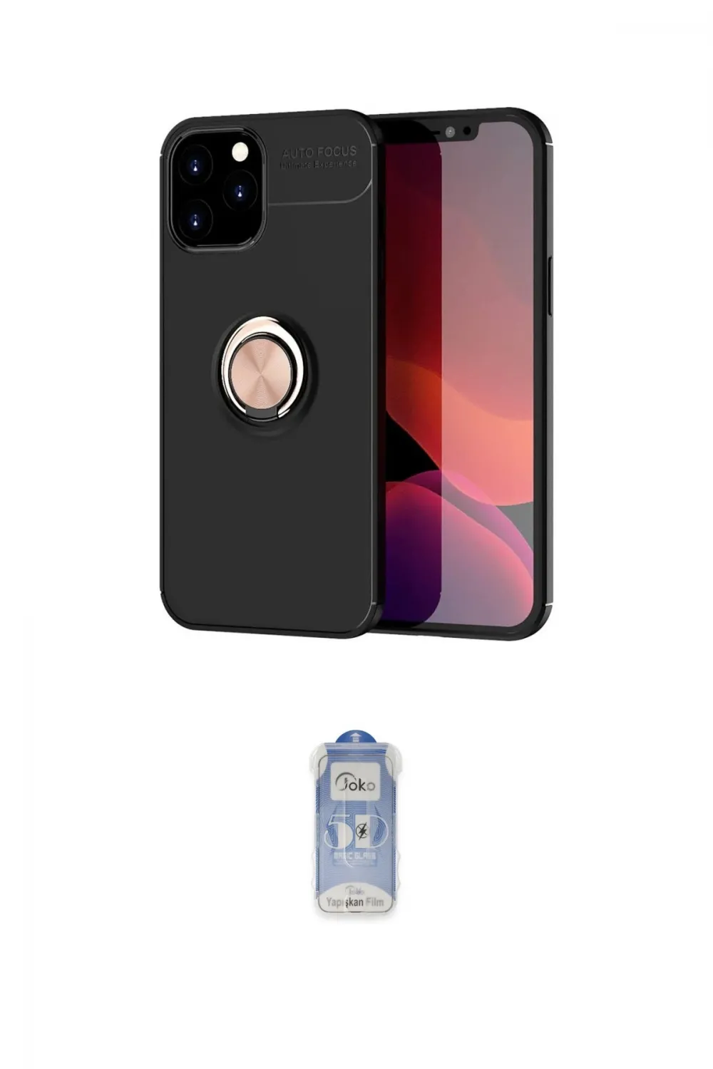 ieg™ iPhone 12 Pro Max Kılıf Yankı Form Prime - Siyah Joko Magic 5D Cam