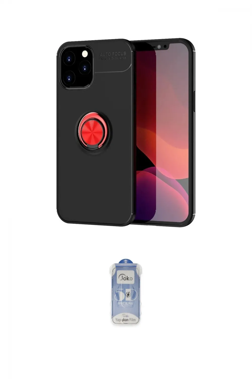 ieg™ iPhone 12 Pro Max Kılıf Yankı Form Prime - Siyah Joko Magic 5D Cam