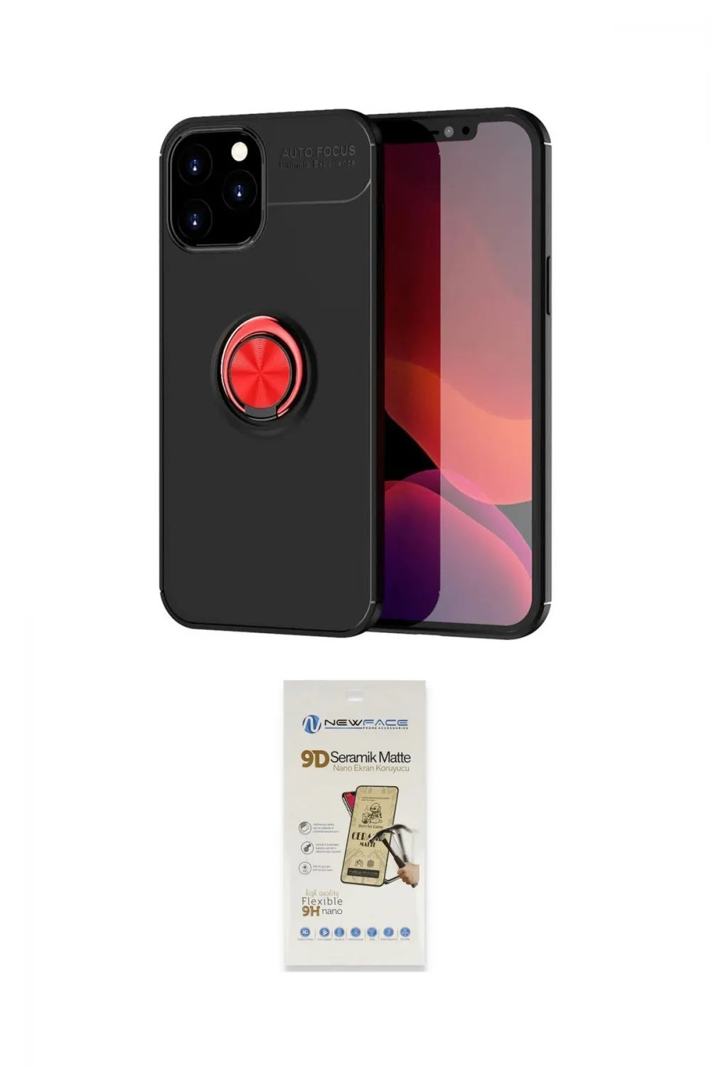 ieg™ iPhone 12 Pro Max Kılıf Yankı Form Prime - Siyah Mat Seramik Nano Ekran Koruyucu