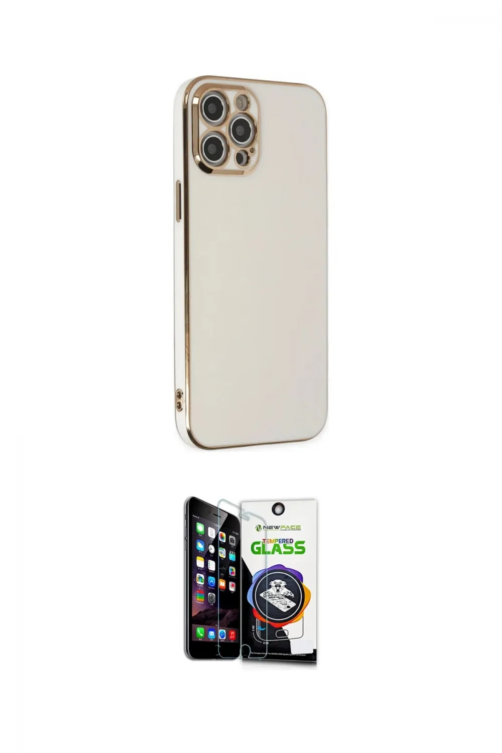 ieg™ iPhone 12 Pro Max Kılıf Yankı Serisi - Şeffaf Temperli Cam Ekran Koruyucu
