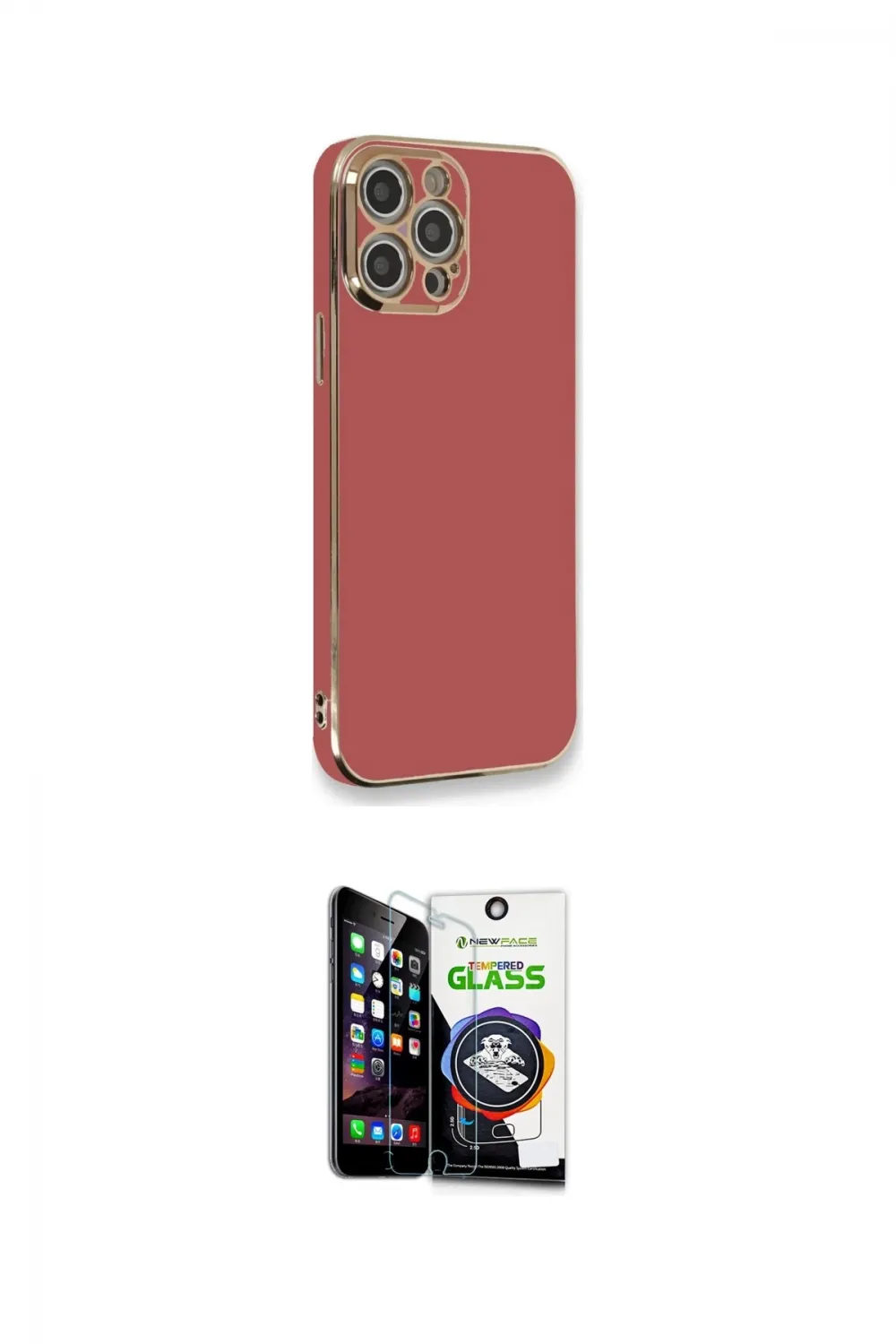 ieg™ iPhone 12 Pro Max Kılıf Yankı Serisi - Şeffaf Temperli Cam Ekran Koruyucu