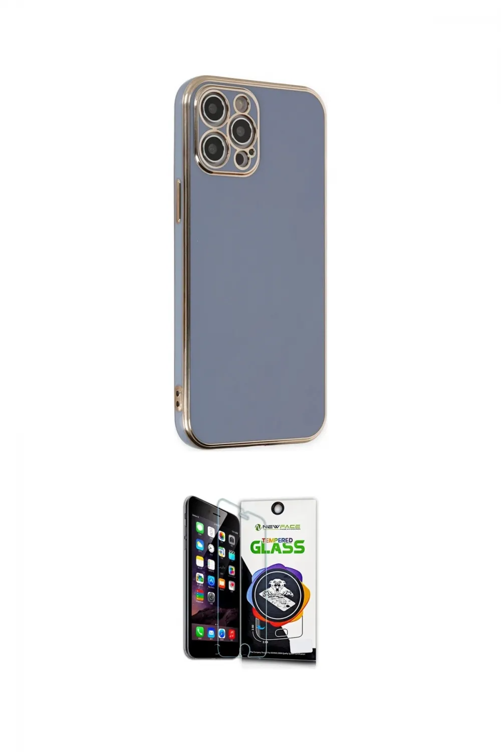 ieg™ iPhone 12 Pro Max Kılıf Yankı Serisi - Şeffaf Temperli Cam Ekran Koruyucu
