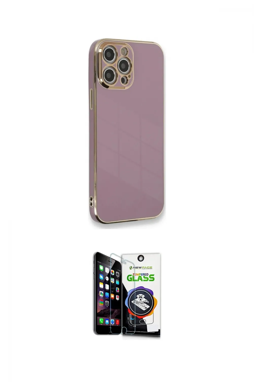 ieg™ iPhone 12 Pro Max Kılıf Yankı Serisi - Şeffaf Temperli Cam Ekran Koruyucu
