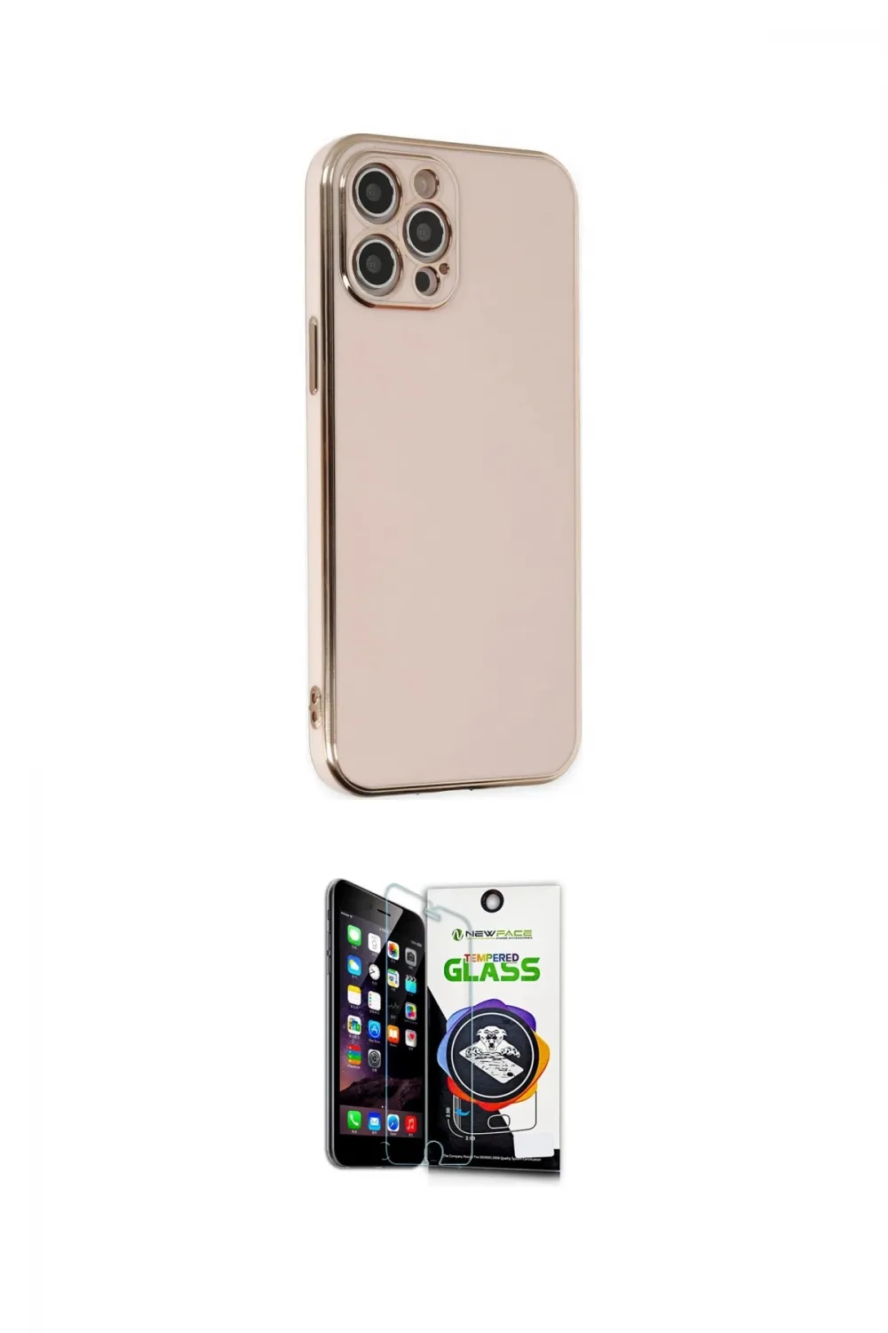 ieg™ iPhone 12 Pro Max Kılıf Yankı Serisi - Şeffaf Temperli Cam Ekran Koruyucu