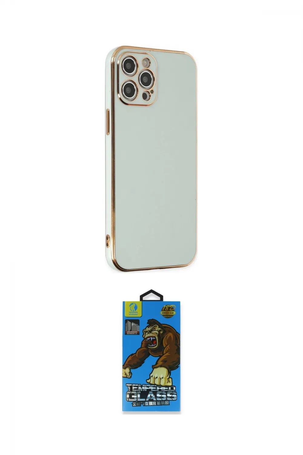 ieg™ iPhone 12 Pro Max Kılıf Yankı Serisi - Siyah 18D Cam Ekran Koruyucu