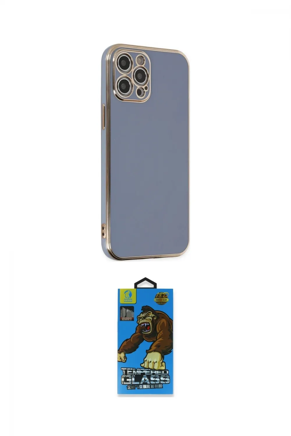 ieg™ iPhone 12 Pro Max Kılıf Yankı Serisi - Siyah 18D Cam Ekran Koruyucu