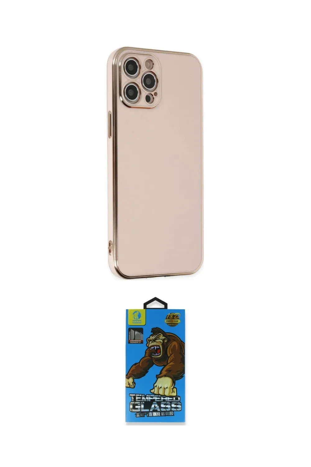 ieg™ iPhone 12 Pro Max Kılıf Yankı Serisi - Siyah 18D Cam Ekran Koruyucu