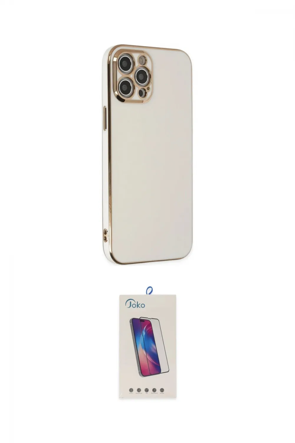 ieg™ iPhone 12 Pro Max Kılıf Yankı Serisi - Siyah Joko 5D Cam
