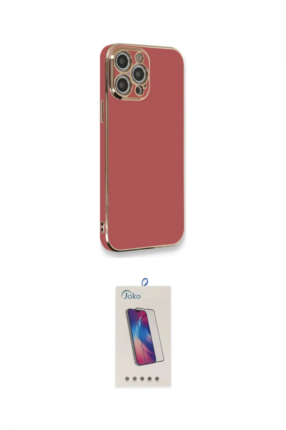 ieg™ iPhone 12 Pro Max Kılıf Yankı Serisi - Siyah Joko 5D Cam