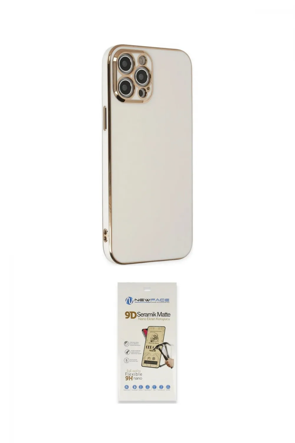 ieg™ iPhone 12 Pro Max Kılıf Yankı Serisi - Siyah Mat Seramik Nano Ekran Koruyucu