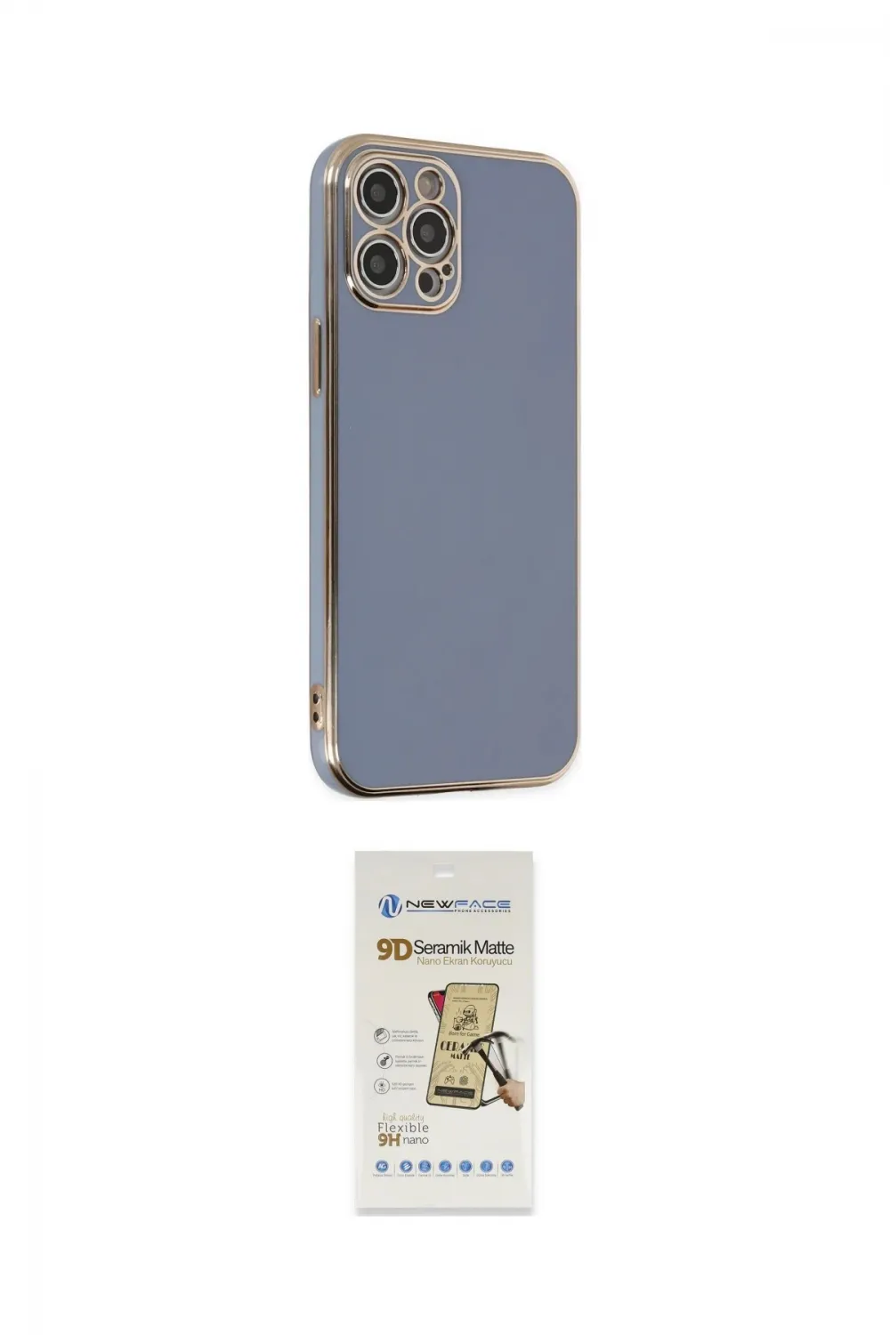 ieg™ iPhone 12 Pro Max Kılıf Yankı Serisi - Siyah Mat Seramik Nano Ekran Koruyucu