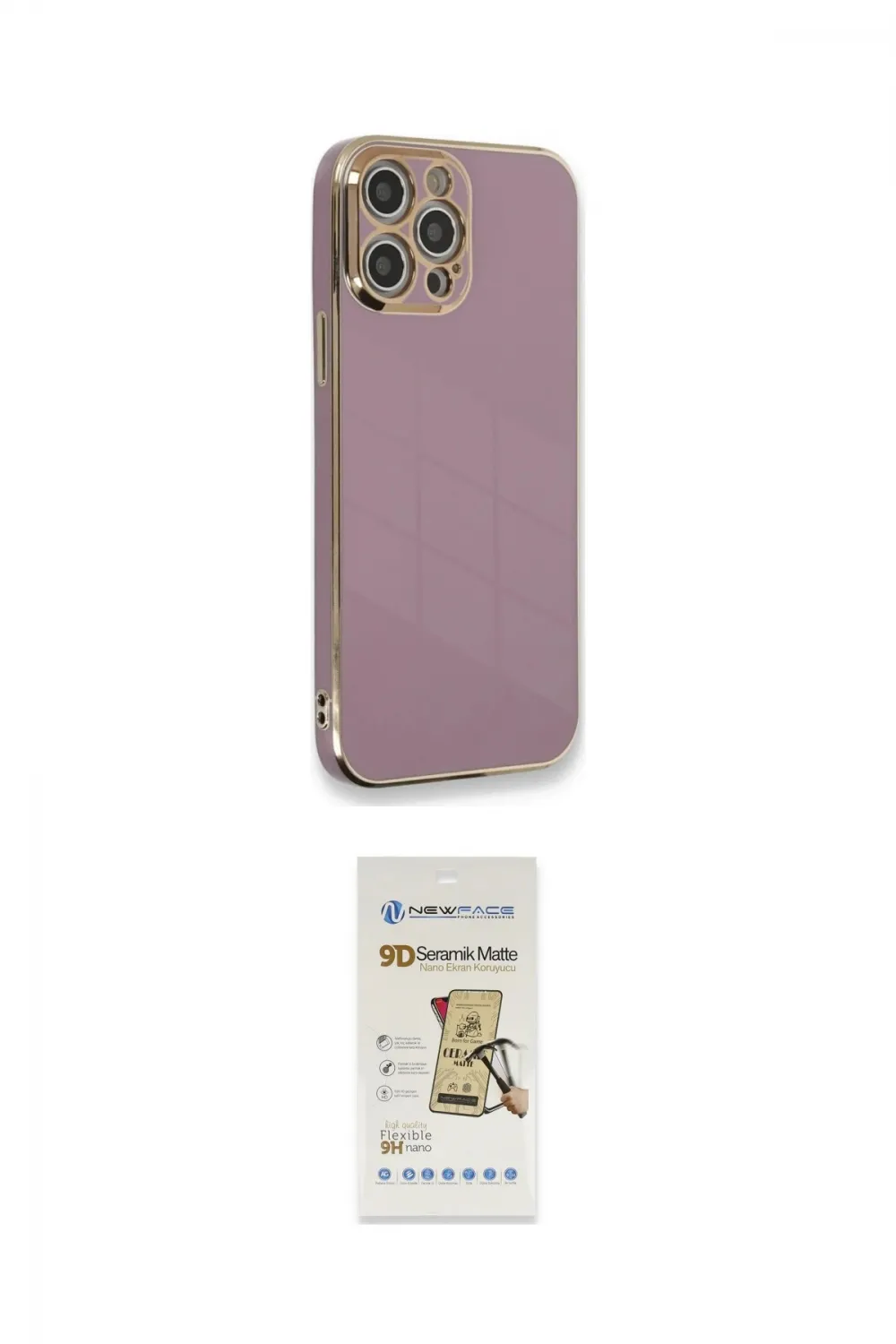 ieg™ iPhone 12 Pro Max Kılıf Yankı Serisi - Siyah Mat Seramik Nano Ekran Koruyucu