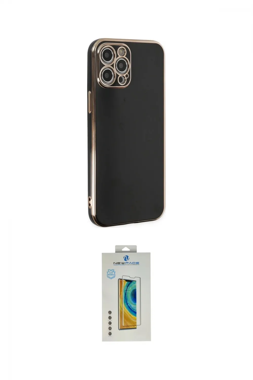 ieg™ iPhone 12 Pro Max Kılıf Yankı Serisi - Siyah Polymer Nano Ekran Koruyucu
