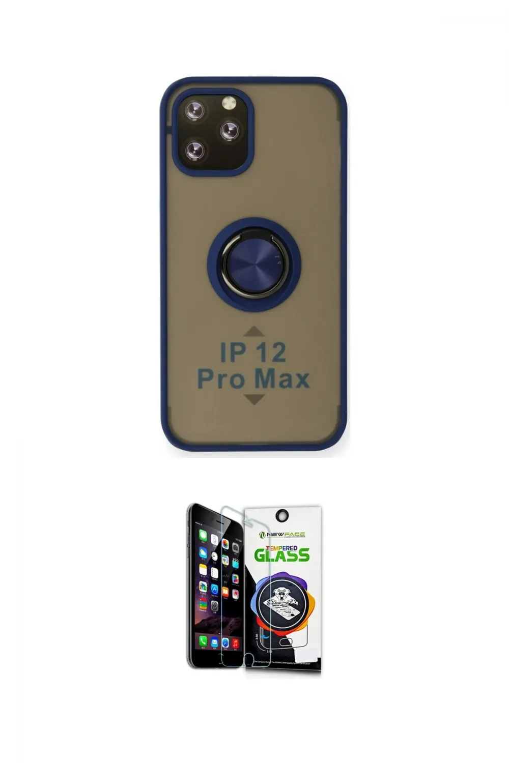 ieg™ iPhone 12 Pro Max Kılıf Yörünge Çizgi - Şeffaf Temperli Cam Ekran Koruyucu