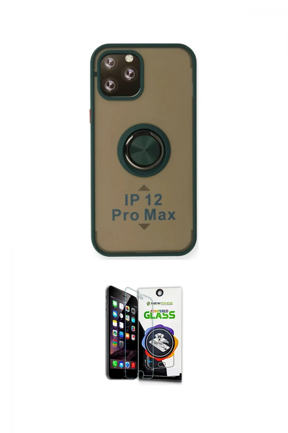 ieg™ iPhone 12 Pro Max Kılıf Yörünge Çizgi - Şeffaf Temperli Cam Ekran Koruyucu