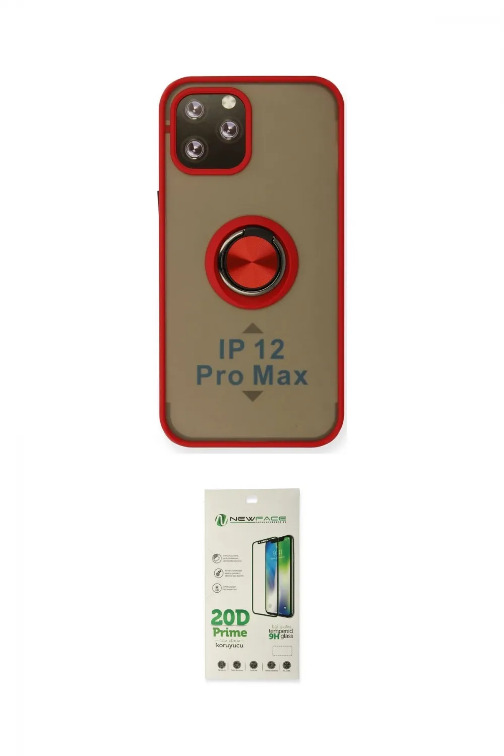 ieg™ iPhone 12 Pro Max Kılıf Yörünge Çizgi - Siyah 20D Premium Cam Ekran Koruyucu
