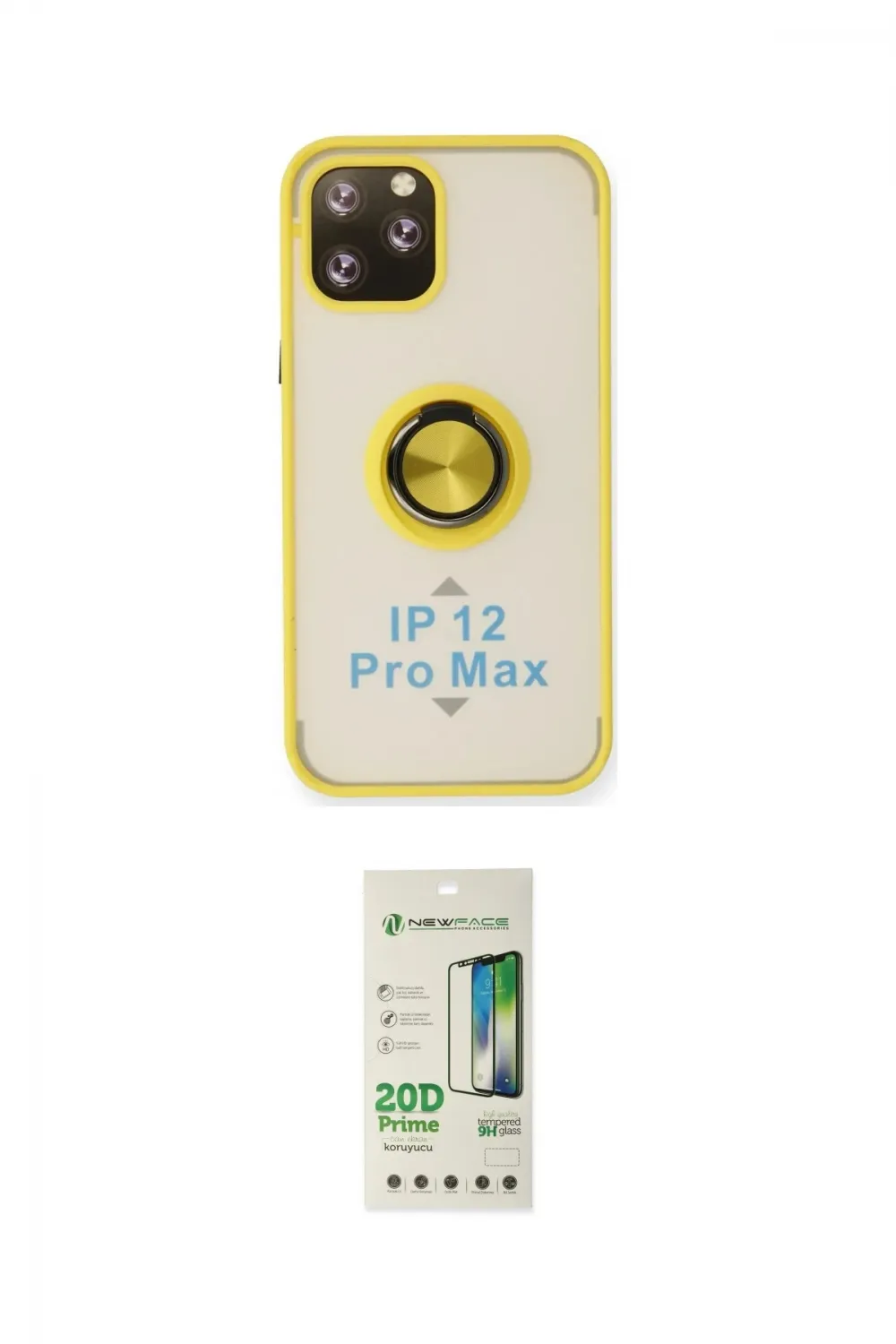 ieg™ iPhone 12 Pro Max Kılıf Yörünge Çizgi - Siyah 20D Premium Cam Ekran Koruyucu