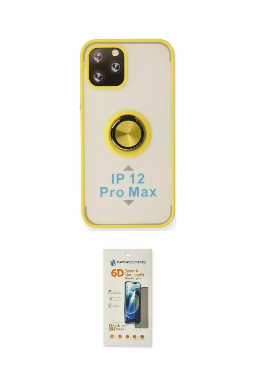 ieg™ iPhone 12 Pro Max Kılıf Yörünge Çizgi - Siyah 6D Mat Seramik Hayalet Nano Ekran Koruyucu