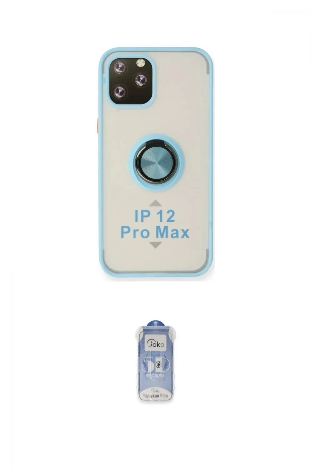 ieg™ iPhone 12 Pro Max Kılıf Yörünge Çizgi - Siyah Joko Magic 5D Cam