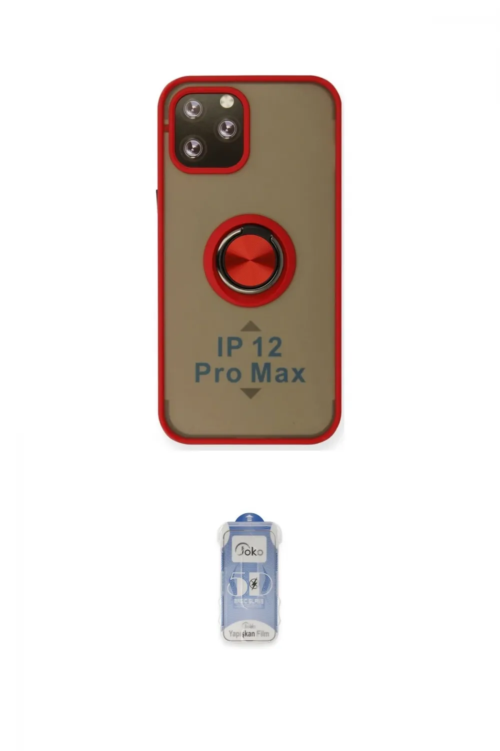 ieg™ iPhone 12 Pro Max Kılıf Yörünge Çizgi - Siyah Joko Magic 5D Cam