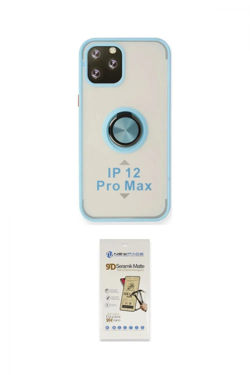 ieg™ iPhone 12 Pro Max Kılıf Yörünge Çizgi - Siyah Mat Seramik Nano Ekran Koruyucu