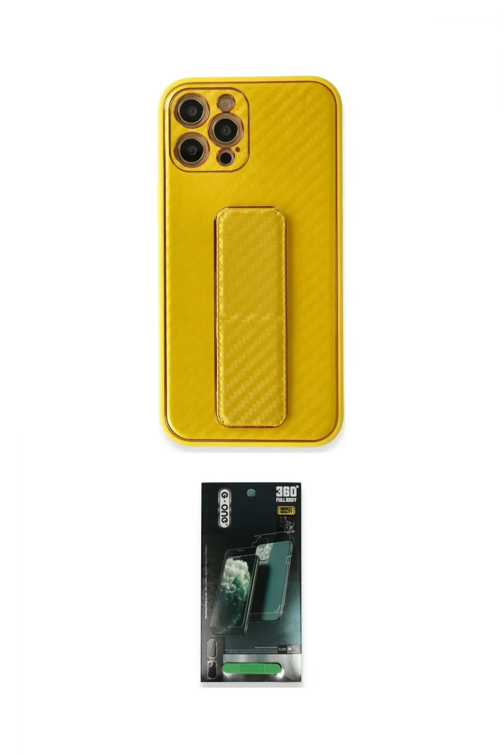 ieg™ iPhone 12 Pro Max Kılıf Yörünge Yansıma - Şeffaf 360 Full Body Arka Koruyucu
