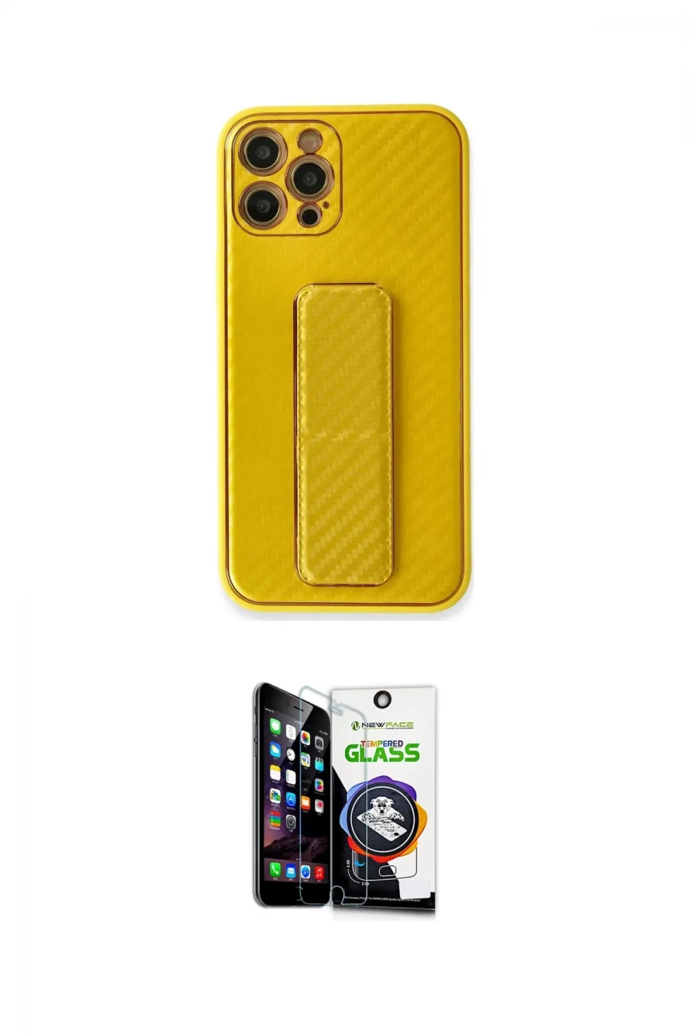 ieg™ iPhone 12 Pro Max Kılıf Yörünge Yansıma - Şeffaf Temperli Cam Ekran Koruyucu