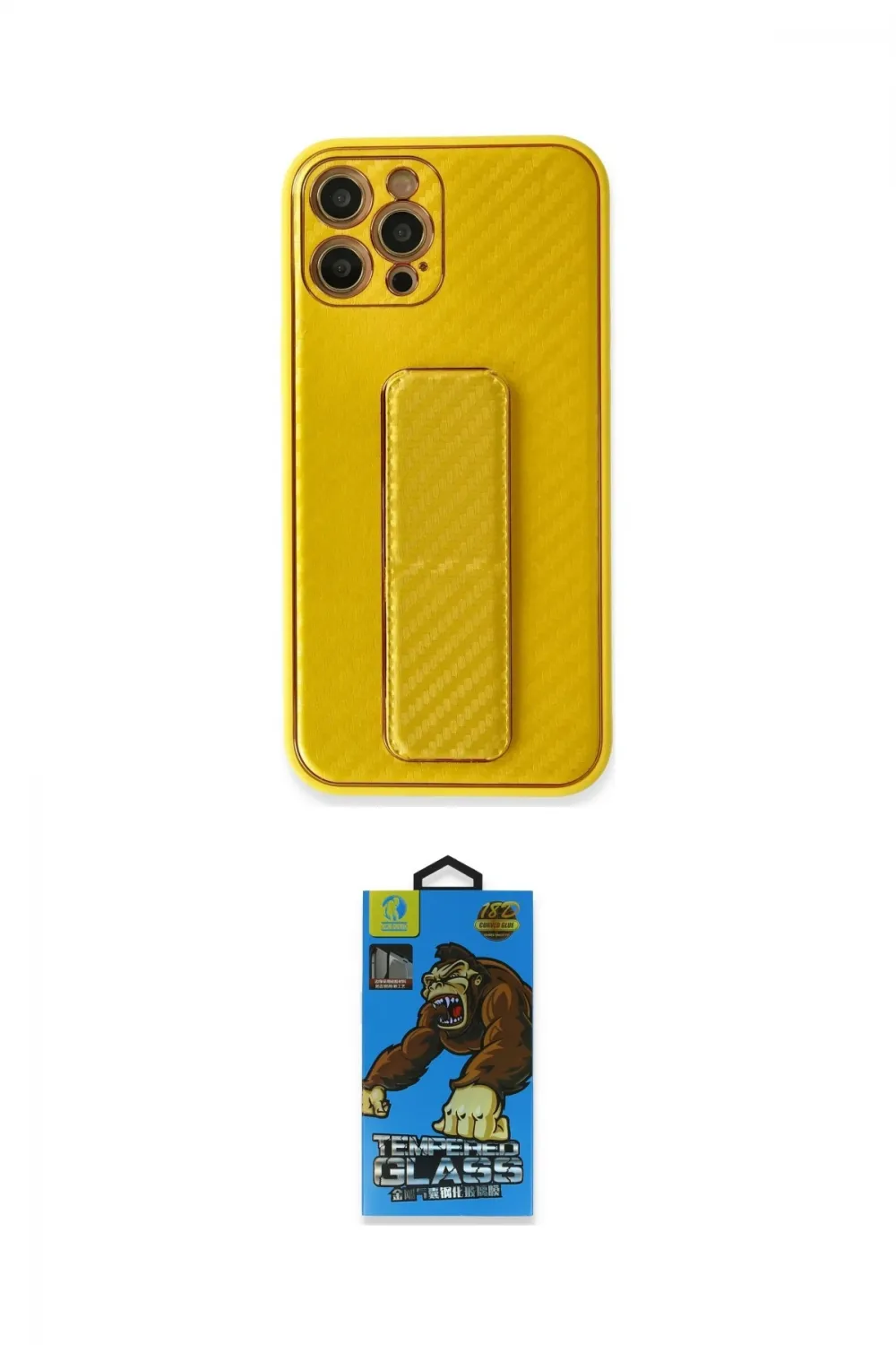 ieg™ iPhone 12 Pro Max Kılıf Yörünge Yansıma - Siyah 18D Cam Ekran Koruyucu