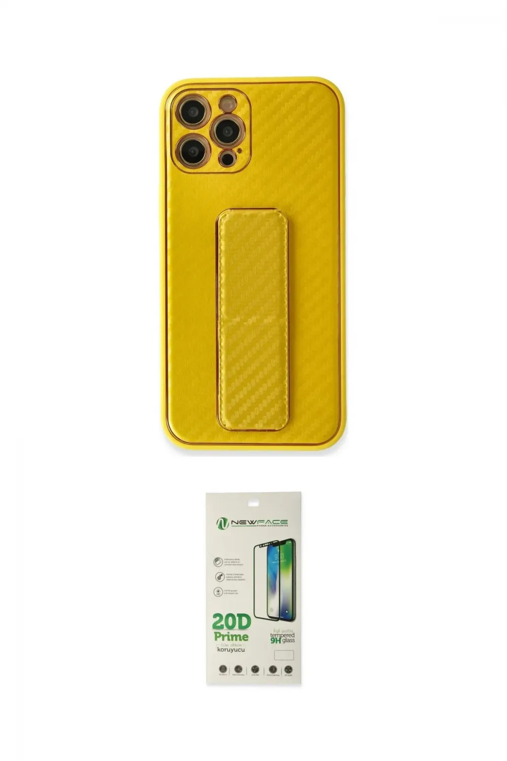 ieg™ iPhone 12 Pro Max Kılıf Yörünge Yansıma - Siyah 20D Premium Cam Ekran Koruyucu
