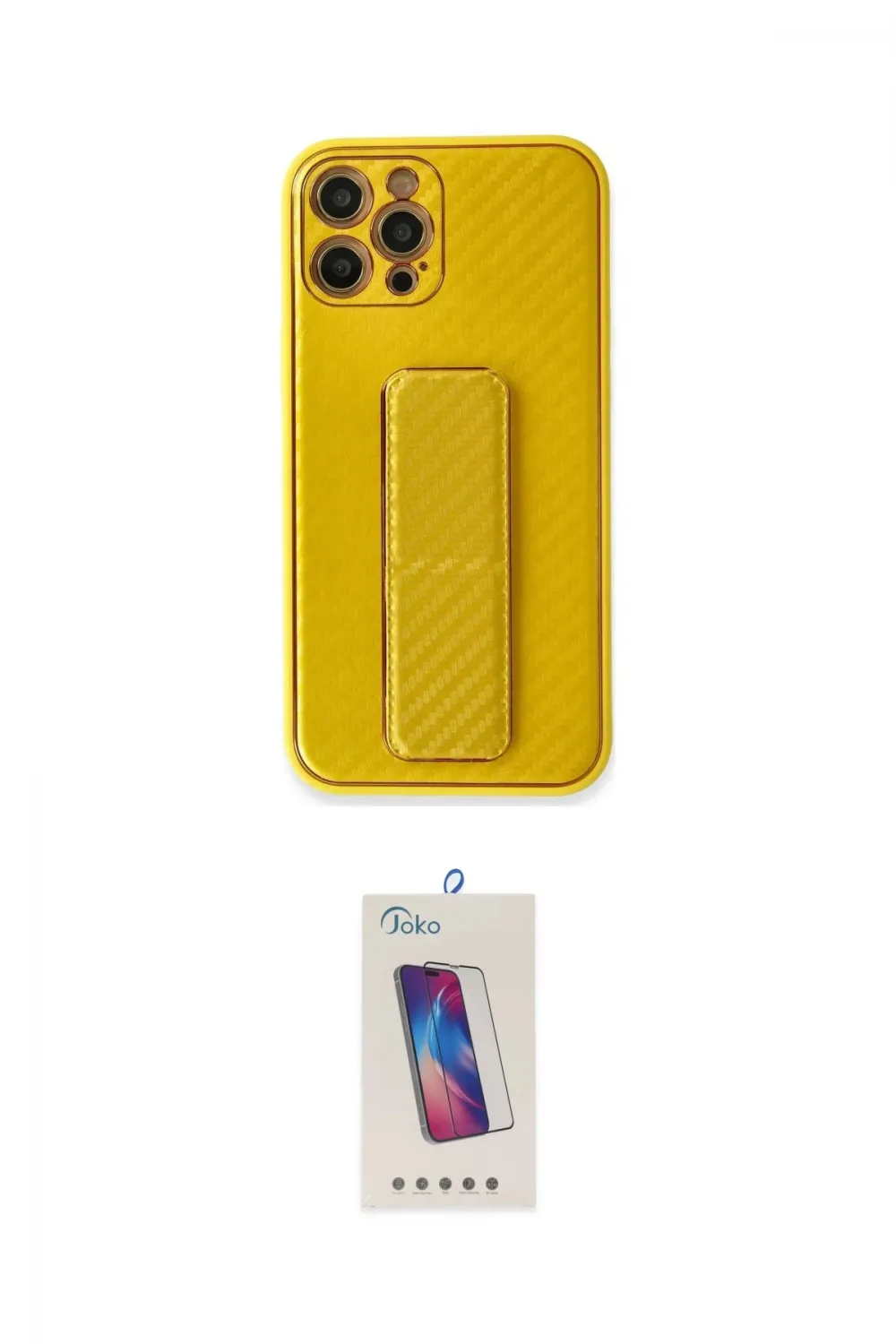 ieg™ iPhone 12 Pro Max Kılıf Yörünge Yansıma - Siyah Joko 5D Cam