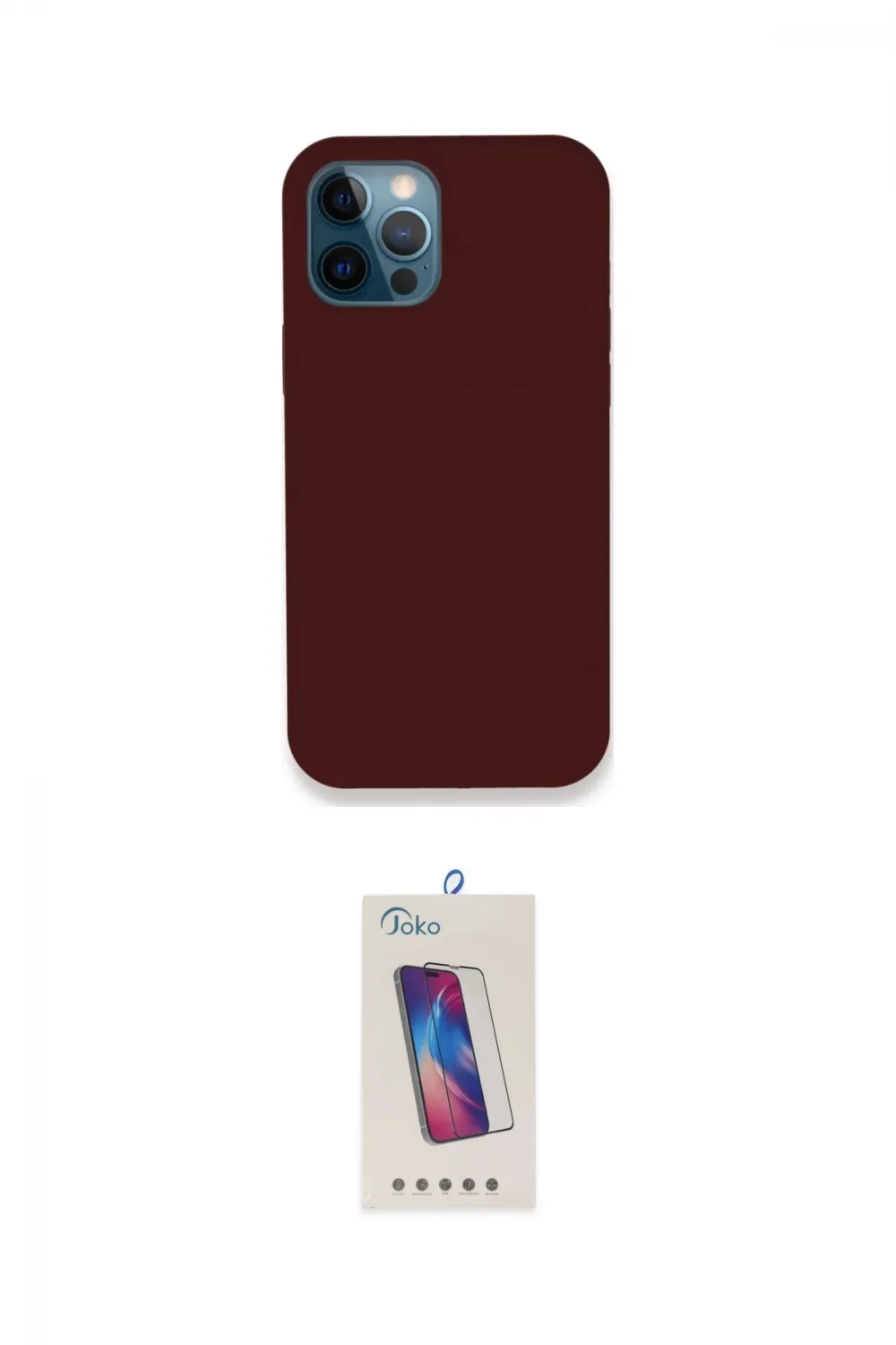ieg™ iPhone 12 Pro Max Kılıf Zirve Modern Özel Seri - Siyah Joko 5D Cam