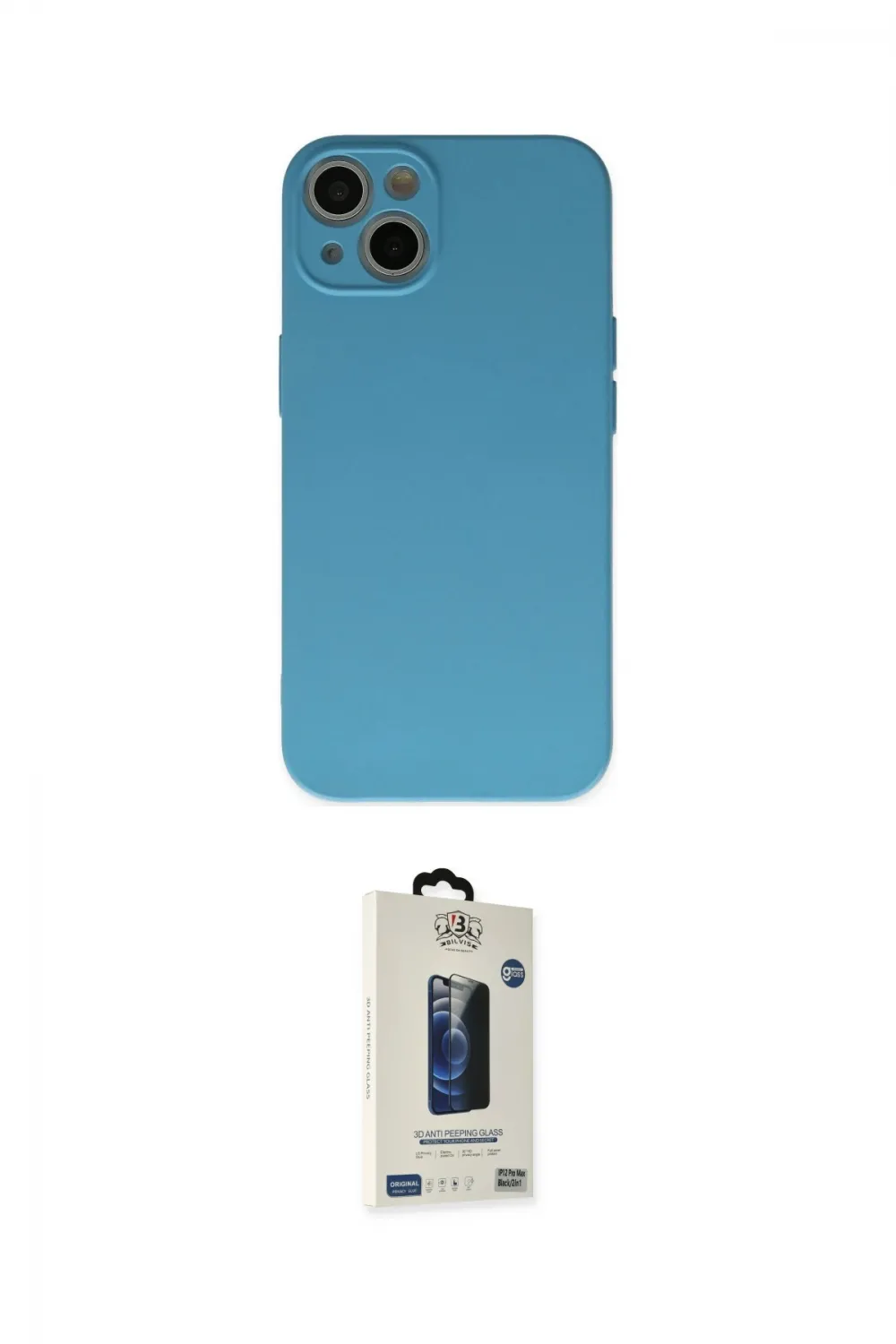 ieg™ iPhone 13 Mini Kılıf Ahenk Serisi - Siyah Bilvis Hayalet Cam Ekran Koruyucu