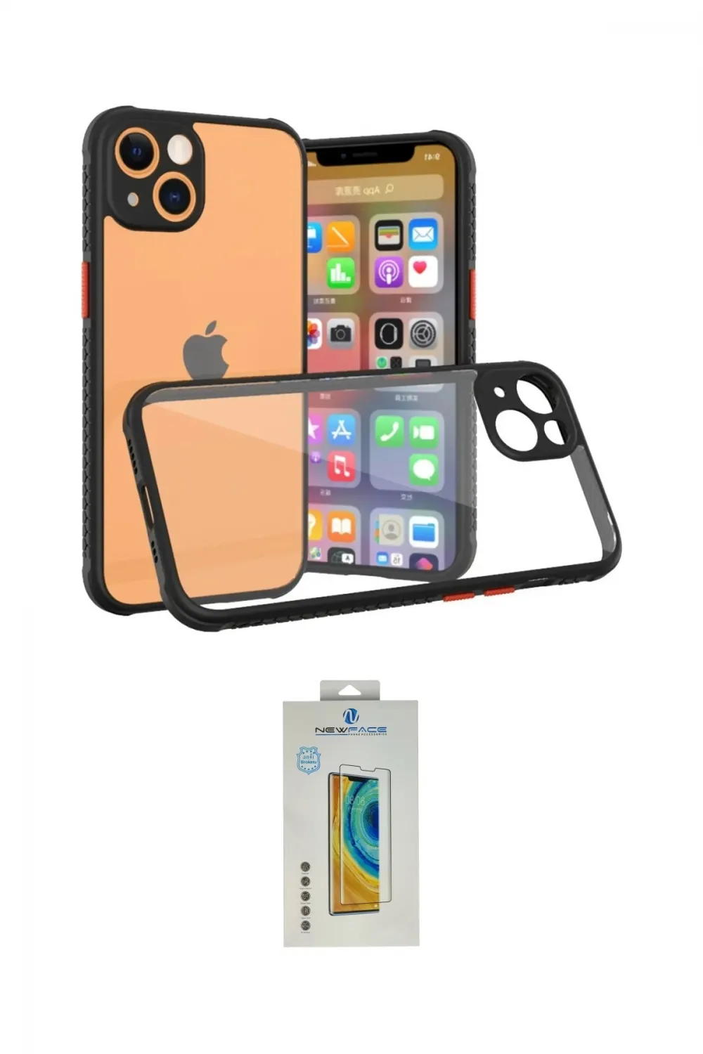 ieg™ iPhone 13 Mini Kılıf Nova Asil Özel Seri - Siyah Polymer Nano Ekran Koruyucu