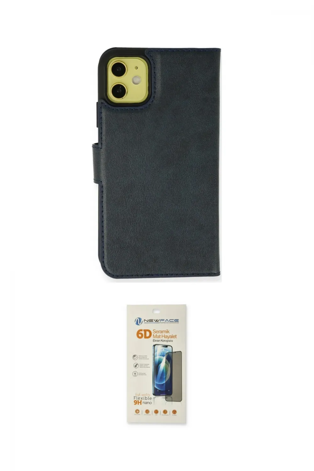 ieg™ iPhone 13 Mini Kılıf Siluet Işık Serisi - Siyah 6D Mat Seramik Hayalet Nano Ekran Koruyucu