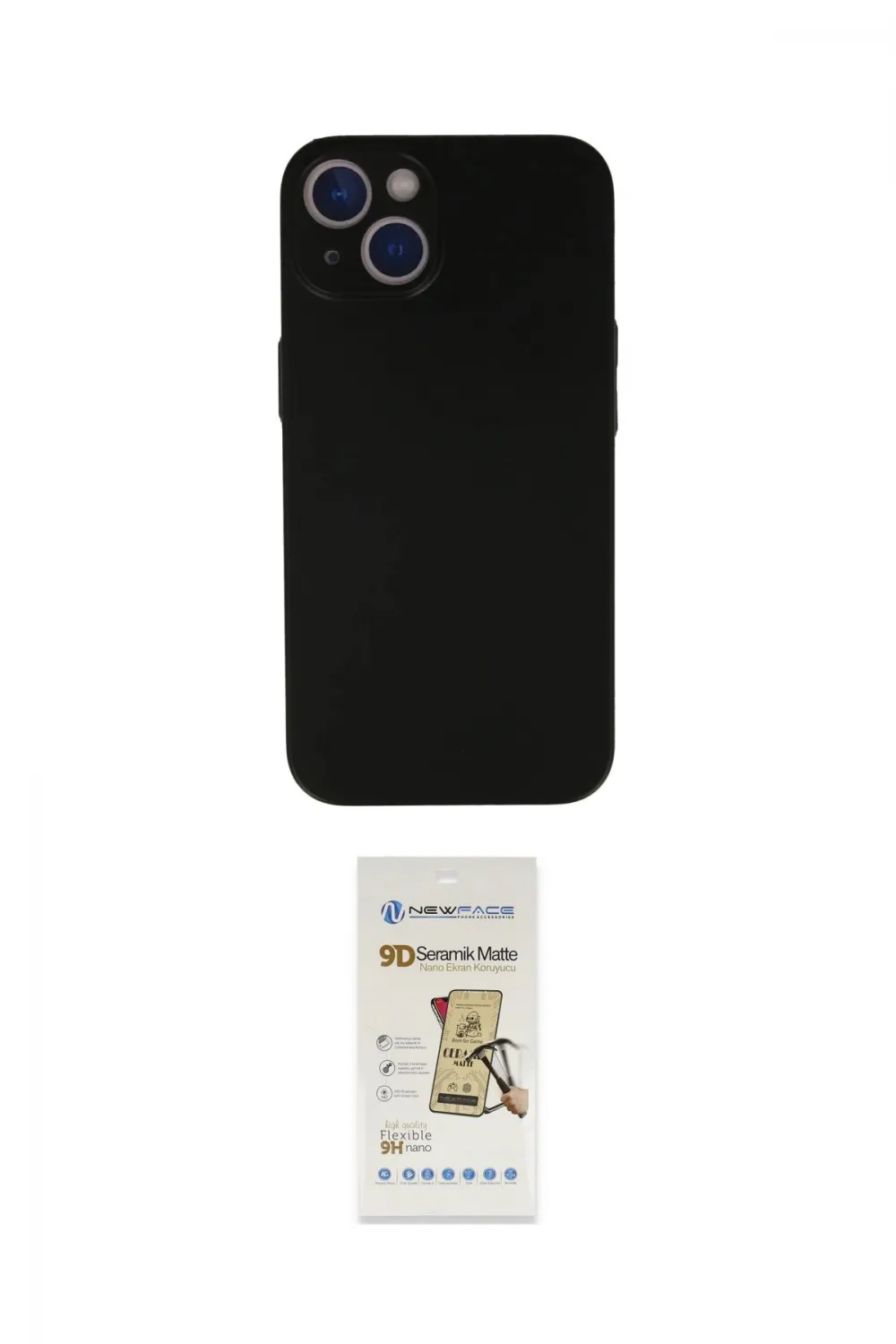 ieg™ iPhone 13 Mini Kılıf Yadigar Yansıma Serisi - Siyah Mat Seramik Nano Ekran Koruyucu