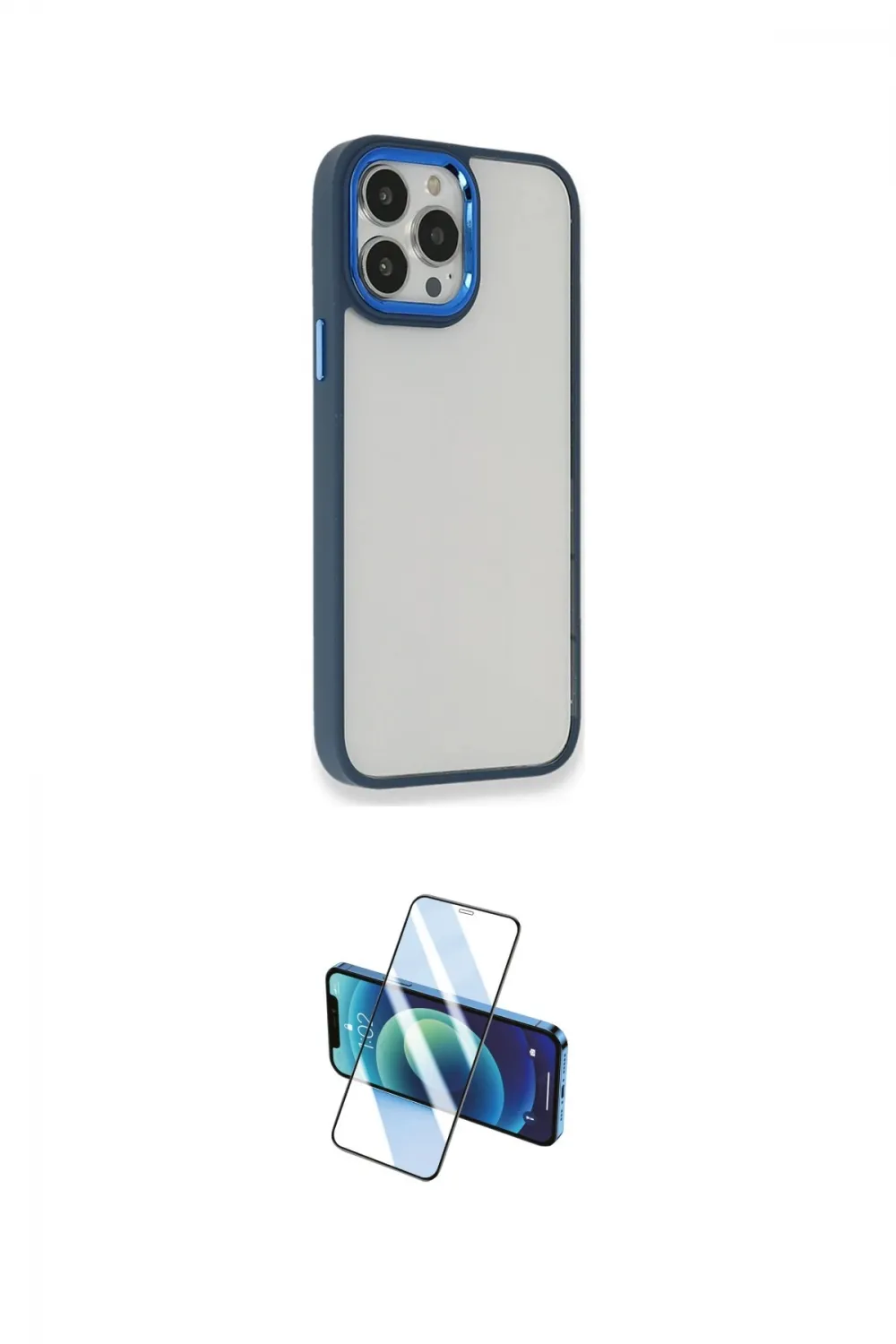 ieg™ iPhone 13 Pro Kılıf Eksen Doku Prime - Siyah 3D Antistatik Seramik Nano Ekran Koruyucu
