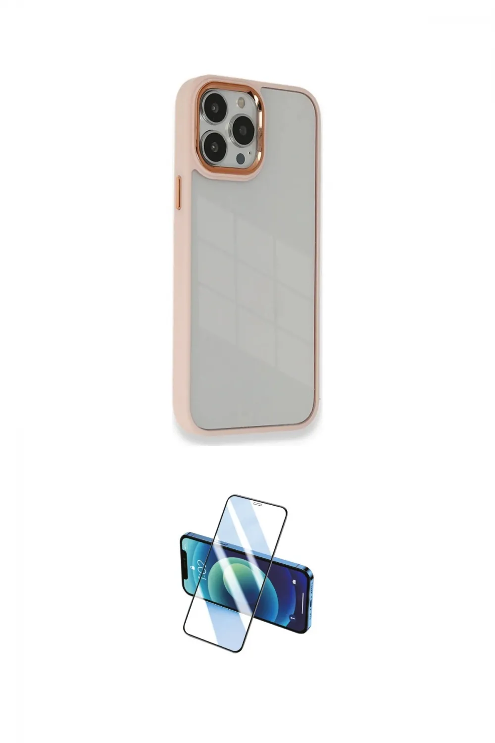 ieg™ iPhone 13 Pro Kılıf Eksen Doku Prime - Siyah 3D Antistatik Seramik Nano Ekran Koruyucu